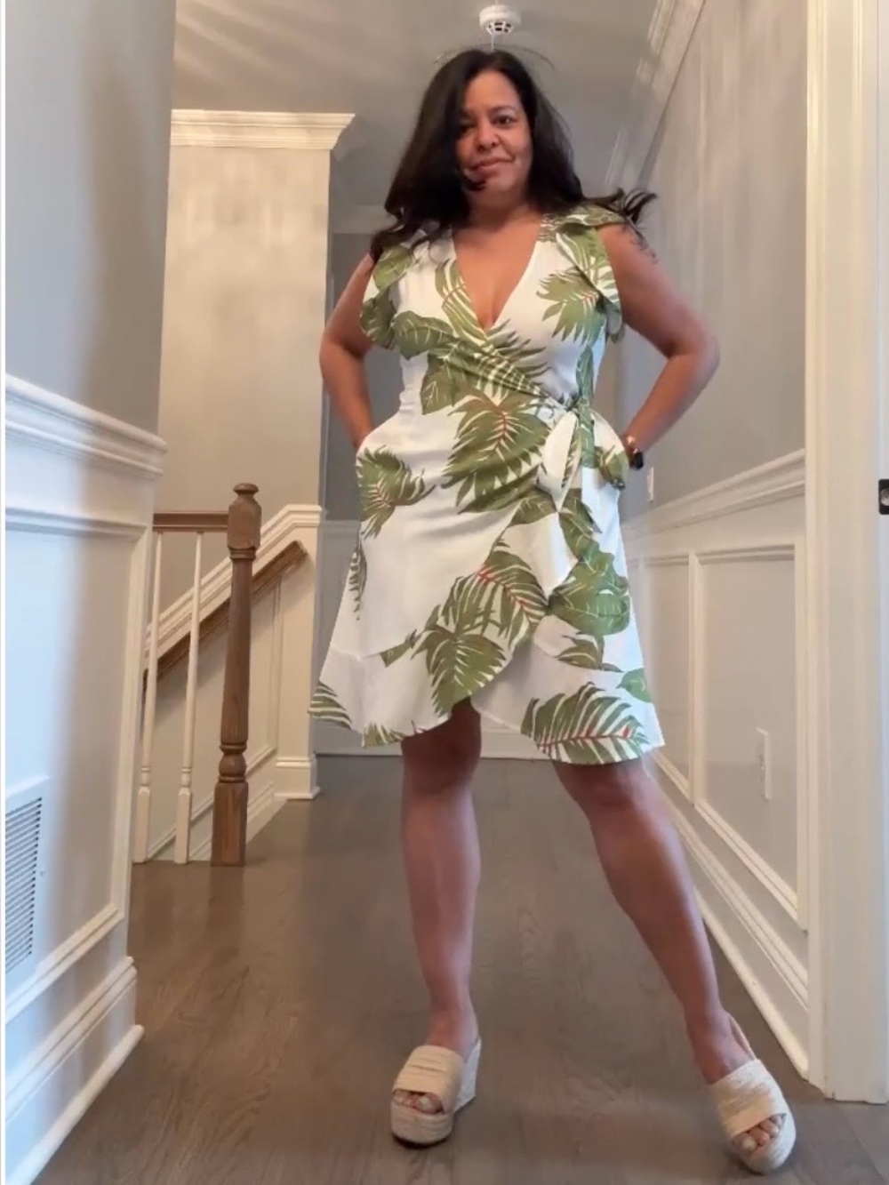 DAVI & DANI Tropical Print Mini Dress